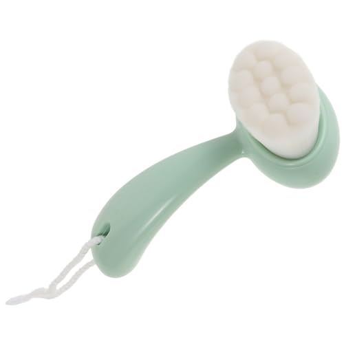 WRITWAA Cepillo limpiador para agente de mudanzas manejar piel cepillo de lavado de cara cepillo de limpieza de maquillaje lavador de cara fibra artificial Light Green