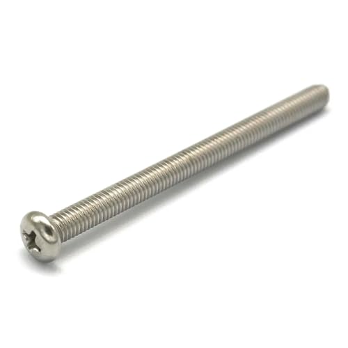 5pcs M5*65 Pitch 0.8 Phillips Pan Head 304 Stainless Steel Cross Recessed Machine Screws Cap Bolts Nuts