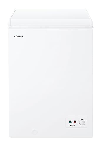 Candy CCHH 100E, Congelador Arcón Horizontal, Ancho 55CM, 97L, Tecnología Estática, 1 Cesto, Control Electrónico Externo, Indicador de Temperatura, Alarma Aumento de Temperatura, 39DB, Blanco