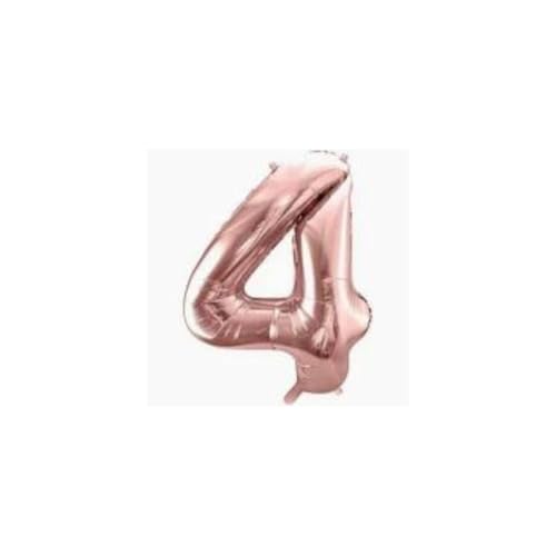 Palloncini Mylar Foil Numeri Rosa Gold, 35 cm, per Compleanni, Matrimoni, Feste, 0-9 (4)