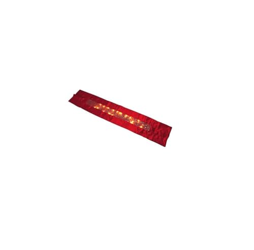 Chemin de table lumineux 25 LEDs - H 140 x 28 cm - Blanc chaud et rouge - Piles