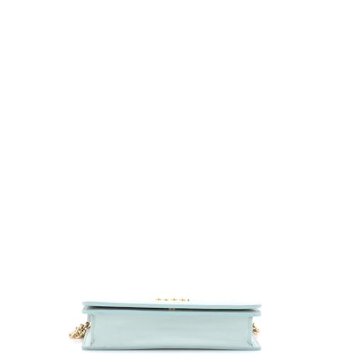 Pre-Loved Script Logo Chain Wallet Leather Small, Green4