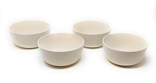 Kucly Cuencos de Cereales Biodegradable Apto para el Microondas/Bambú / 500 ml/Ø: 14cm x 6.5 cm (Blanco)