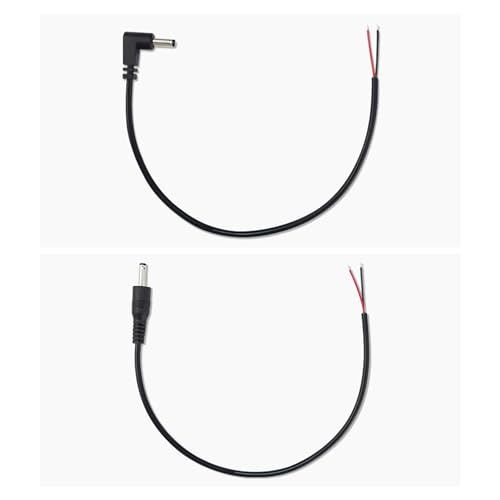 Conector CC 3.5mm x 1.35mm acodado 90 grados rieder cable desnudo macho 3