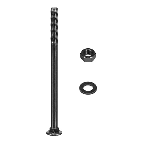 QUARKZMAN M10x165mm Vierkant Hals Schlossschrauben mit Muttern & Unterlegscheiben, 25Set 304 Edelstahl Rundkopf Vierkant Hals Coach Bolzenschrauben, Schwarz