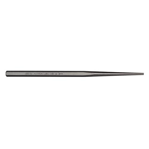Mayhew Tools 22010 Line-Up Punch, 1/8-3mm" x 7-7/8", Black Oxide Finish