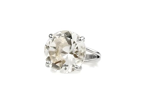Bague de déclaration fait à la main en argent 925 et quartz pur