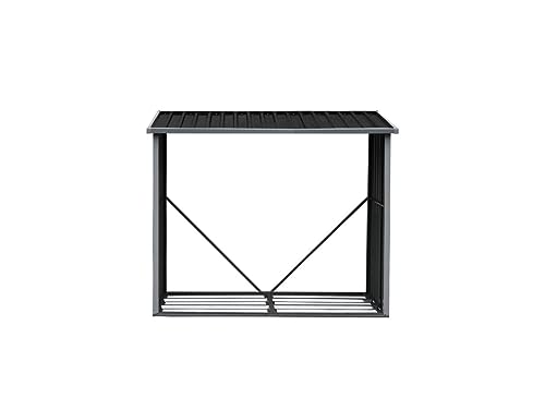 Vente-unique - Abri bûches métal en acier galvanisé 2,23 m3 L182 x P83 x H148cm - DERWOOD