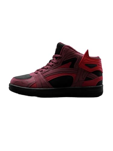 Image of The Souled Store Official Deadpool: Utility Suit Men and Boys Red and Black Colourblocked Lace Up High Top Sneakers