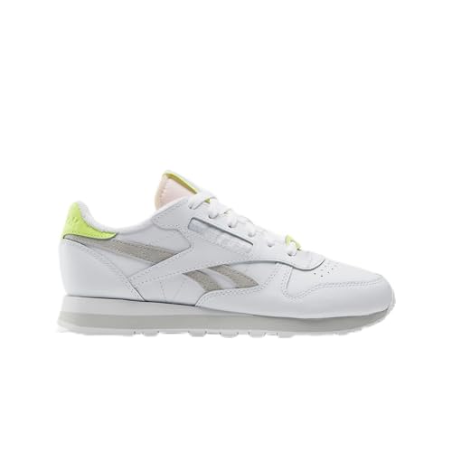 Image of Reebok Women's Classic Leather Trainers, Ftwwht Pugry2 Aciyel, 10.5 US