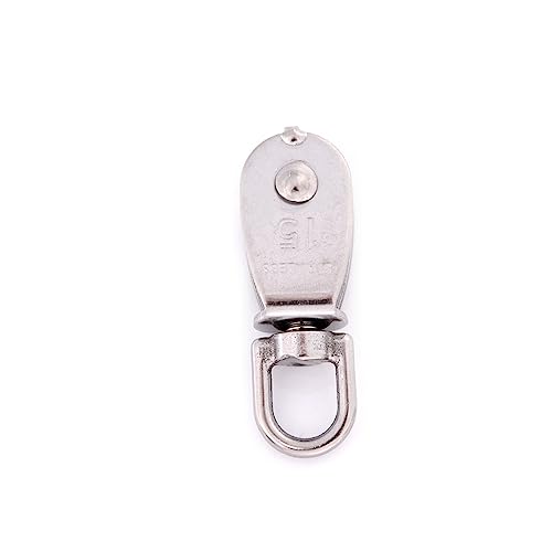 1 PCS Wire Rope Lifting Rope Pulley Stainless Steel M15 Wheel Swivel Pulley Block Designed for Hanging Weight Things to Lighten Load