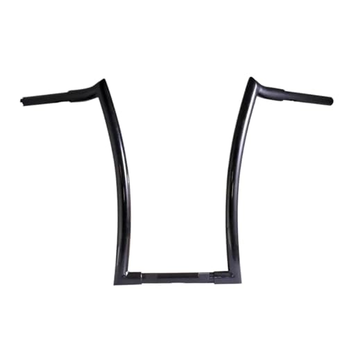 Guidon 18 pouces noir de 25mm pour motos Harley Chopper Bobber et Cruiser