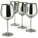 Veva LifeVeva LifeStainless Steel Wine Glasses Set of 4, 18oz Unbreakable & Portable Stemmed Metal W