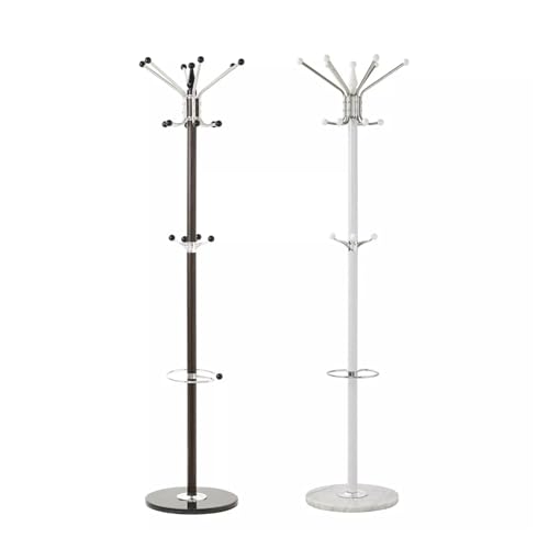 Coat Marble Base Stand Freestanding Garment Jacket Rack Umbrella Cloths Hanger Free Standing Clothes/Hat Rack | Coat Rack for Entryway/Hallway (Black)