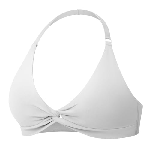 Image of YEOREO Halter Sports Bras for Women Low Impact Removable Padded Adjustable Deep V Bra Seamless Workout Gym Crop Tops