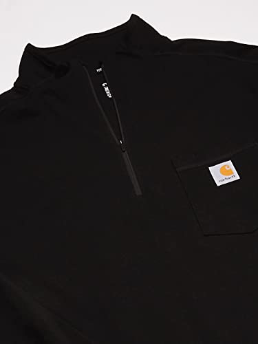 Image of Carhartt Mens Force Relaxed Fit Long Sleeve Quarter Zip Pocket T-Shirt (Big & Tall) Work Utility T Shirt, Black, 4X-Large US