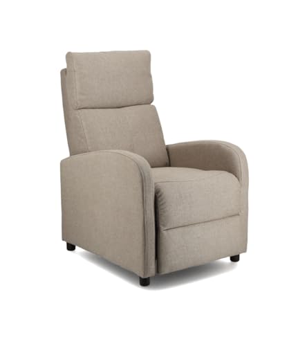 Home Heavenly®- Sillón Relax reclinable Manual Nexus. Butaca para salón con reposapiés, Compacto. Sistema por Empuje.Tostado