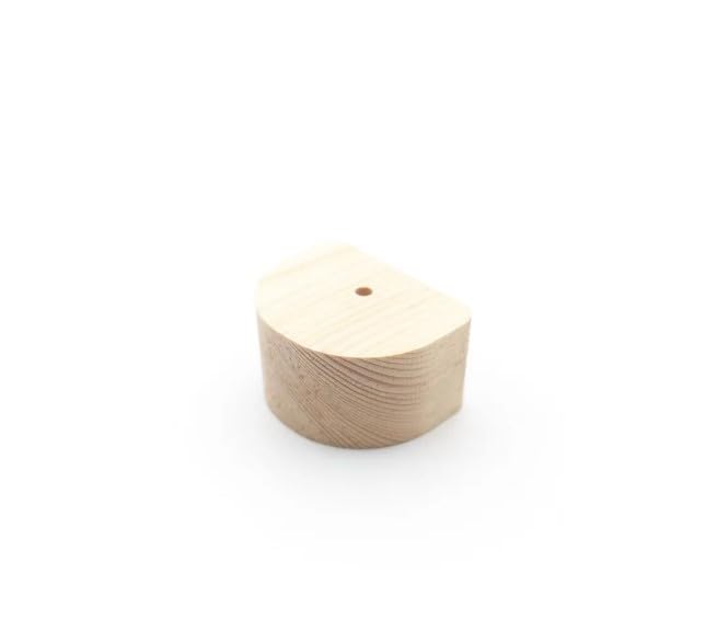 Image of Solid Pine Wooden Rod Brackets (Set of 2) - Closet Rod Holder for 25mm / 1 Inch Rod | Wardrobe Hanger Fittings | Curtain Pole Brackets | Natural Raw Finish