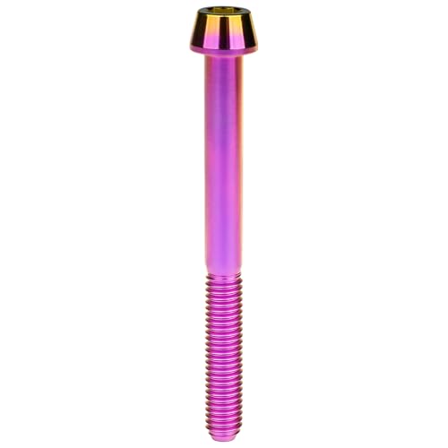 Image of Titanium Ti Bolt M5x9 16 18 20 25 30 35 40 45 50 55 60mm Tapered Head Screws Pack of 4 (M5x55mm, Purple Gold)