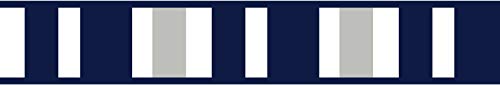 Navy and Gray Stripe Kids and Baby Modern Wall Paper Border