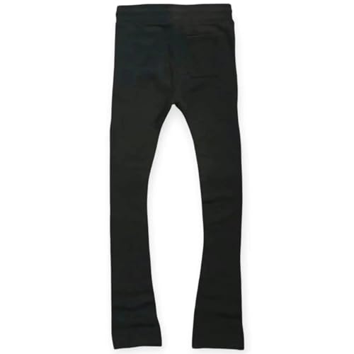 Kids Boys Uptown Stacked Fleece Sweatpants (Black)2