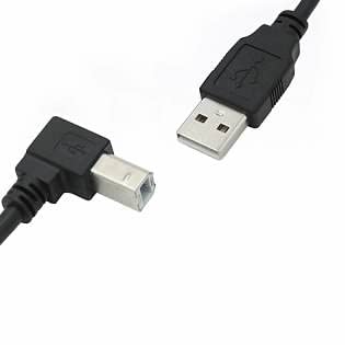 superior ZRL® 90 degree angle bend USB2.0 revolution type B square mouth extension line of mobile hard disk data line printer(1m)