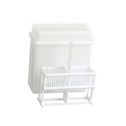 Portaobjetos de microscopio con plástico cubierto 24 piezas de portaobjetos de plástico para microscopio Estante de tinción PP para laboratorio químico boticario (blanco)