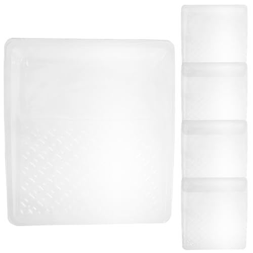 Ipetboom 5 Pcs Paint Tray Liners PVC Disposable Plastic Liners for Paint Roller Tray Painting Supplies 10-inch Tool Accessories