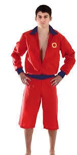 Lifeguard Adult Best Dressed Fancy Dress Beach Guard Red, 12