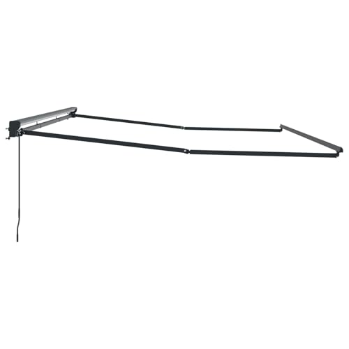 Cadre de store rétractable extérieur anthracite 4x2 m acier manuel