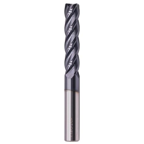 Image of 7 /16 inch 4 Flute Solid Carbide Long Square End Mill, 4 inch OAL, AlTiN Coated | 35 Helix, 7 /16 inch Cutting Dia, 7 /16 inch Shank Dia, 2 inch LOC, for Milling Alloy Steel, Carbon Steel, Cast Iron, Copper