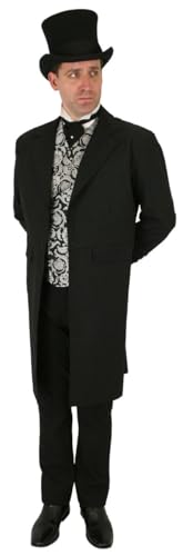 Historical Emporium Men's Emerson Herringbone Wool Blend Frock Coat