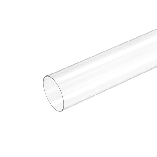 sourcing map Tubo de Plástico, Tubería Redondo de Policarbonato Rígido Transparente, 1,5' (37,6 mm) ID 1,6' (40 mm) OD 17' (425 mm), Alto Impacto, para Iluminación Modelos Plomería de Agua