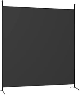 COSTWAY Folding Room Divider, 1/4 Panel Freestanding Wall Privacy Screen Protector, Home Living Room Bedroom Bathroom Paravent Partition Separator (180 x 185cm, Black)
