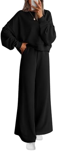 PRETTYGARDEN Women 2 Piece Outfits 2026 Spring Sweatsuits Crewnec...