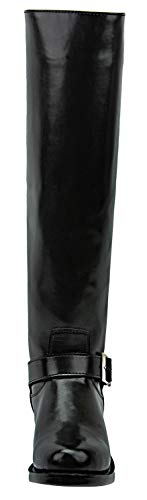 Raven Men's Mens Man Motorcycle Highway Police Engineer Trooper Patrol Leather Tall Riding Boots Color Black2