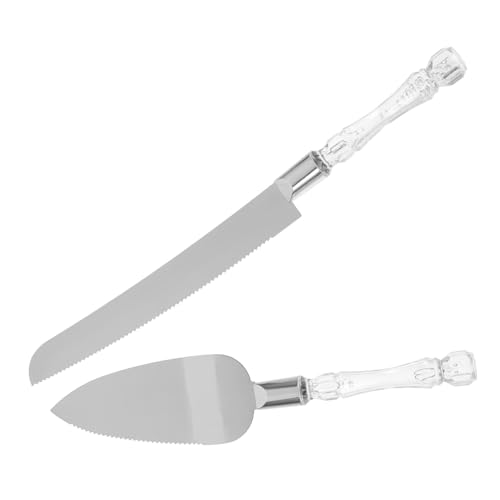 FUNOMOCYA 2Pcs Wedding Cake Knife and Server Stainless Steel Cake Cutter and Spatula with Ergonomic Handle for Birthday Parties and Anniversaries Elegant present Packaging