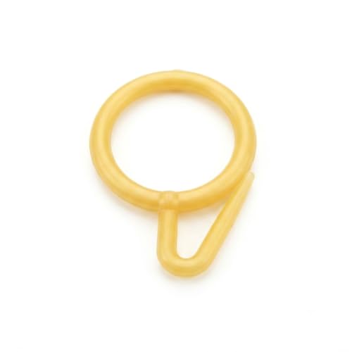Image of ProKart Premium Plastic Curtain Rings Hook for Windows Curtains, Door Curtains, Bathroom Curtains and Other Multipurpose Usage 1.5 Inch Inner Diameter (Golden Yellow, 12)