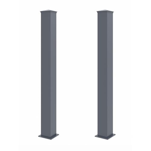 Casanoov Lot de 2 Poteaux EIFEL Aluminium 15x15 cm H.166 cm Gris Anthracite | Support Portail et Portillon - Pose à Visser ou Sceller - Résistants...