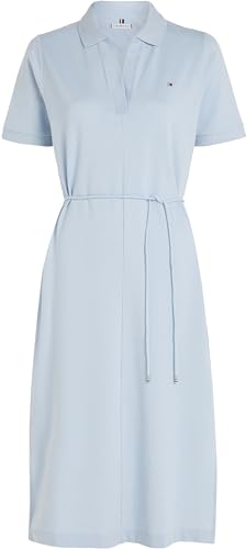 Tommy Hilfiger Damen Polokleid Midi Dress Kurzarm, Blau (Breezy Blue), XXL – Ansicht 5