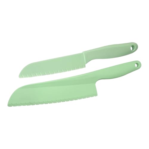 Comparison: Best Knife For Cutting Lettuce 8 zhuohai 2Pcs Green Lettuce Knife Cutter Set,Professional kitchen Cooking plastic Serrated knife for Veggies, Salad,Fruit,Cake, Bread and More