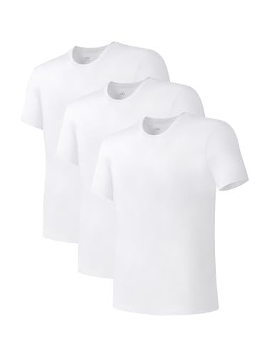 DAVID ARCHY Men's Moisture-Wicking Undershirt Crew Neck T-Shirts 3 Pack