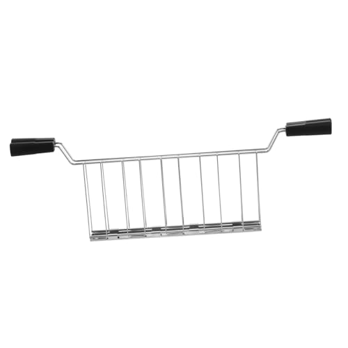 TOYANDONA Rejilla Calentadora para Tostadora Sandwichera Negra, Estante Metálico Alargado, Soporte para Tostadas 180° Abierto para Cocina Doméstica, Accesorio para Desayuno, Fácil Limpieza