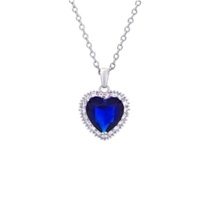 CHERUBIC Titanic Heart of the Ocean Necklace, Forever Love Heart Necklace Pendant Shining Crystal Zircon Jewelry Gifts For Women