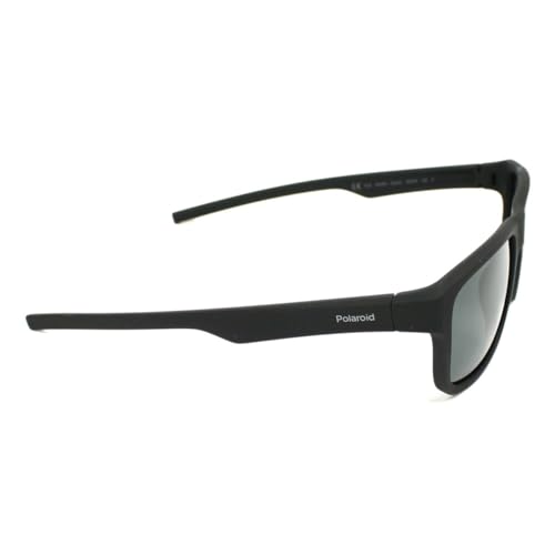 Polaroid Sunglasses Men's PLD 3018/S Rectangular Sunglasses, Matte Black/Polarized Gray Blue Mirrored, 55mm, 18mm2