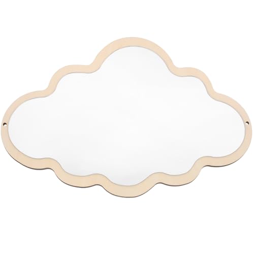 Image of FOMIYES Mirror Cloud Wooden Mirror Cartoon Safety Shatterproof Mirrors Wall Sticker Nordic Bedroom Nursery Decoration Mirrors