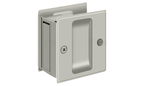 Cerradura de paso para puerta empotrada Deltana SDP25 de latón macizo, 2-1/2" x 2-3/4", acabado níquel satinado miniatura 3