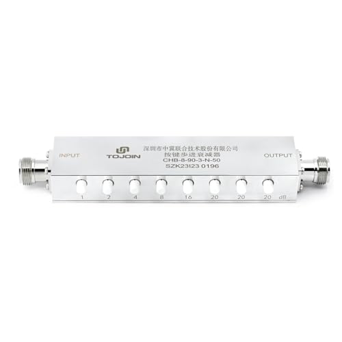 tojoin rf step attenuator step-adjustable attenuator push-button step attenuator n type attenuator 0-90db dc to 25ghz 50 ohm rf attenuator n type female attenuator 1pcs