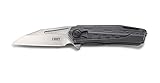 CRKT Raikiri Folding Pocket Knife: Plain Edge Folder with Locking Liner, Field Strip Technology, Everyday Carry Folded Knife with Flipper Opening, and Satin Blade Finish 5040