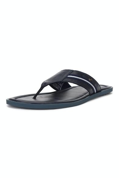 Men's Casual Beach Flip Flops, Black Leather Thong Sandals, Comfort Footwear-image-16